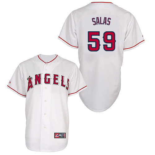 Fernando Salas #59 Youth Baseball Jersey-Los Angeles Angels of Anaheim Authentic Home White Cool Base MLB Jersey